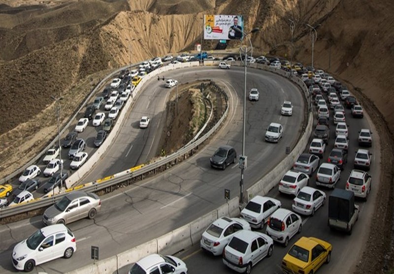 ترافیک سنگین در جاده چالوس و آزادراه تهران-شمال